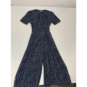 Anthropologie X Kachel Polka Dot Smoked Wide Leg Jumpsuit 2 Romper Size‎ 4